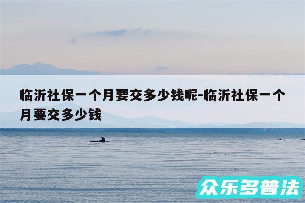 临沂社保一个月要交多少钱呢-临沂社保一个月要交多少钱