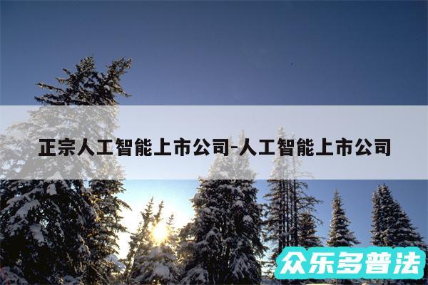 正宗人工智能上市公司-人工智能上市公司