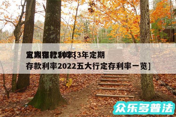 五大银行2024定期存款利率及3年定期存款利率2024五大行定存利率一览