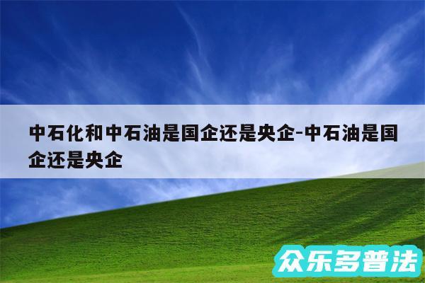 中石化和中石油是国企还是央企-中石油是国企还是央企