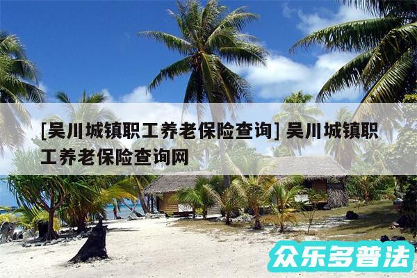 及吴川城镇职工养老保险查询 吴川城镇职工养老保险查询网
