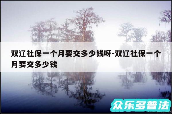 双辽社保一个月要交多少钱呀-双辽社保一个月要交多少钱