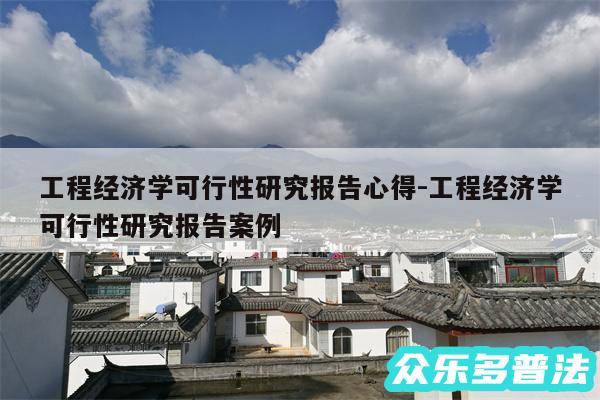 工程经济学可行性研究报告心得-工程经济学可行性研究报告案例