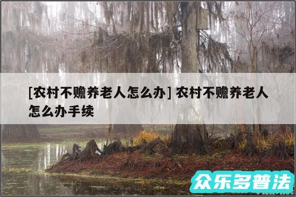 及农村不赡养老人怎么办 农村不赡养老人怎么办手续