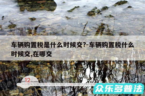 车辆购置税是什么时候交?-车辆购置税什么时候交,在哪交
