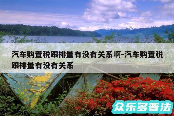 汽车购置税跟排量有没有关系啊-汽车购置税跟排量有没有关系
