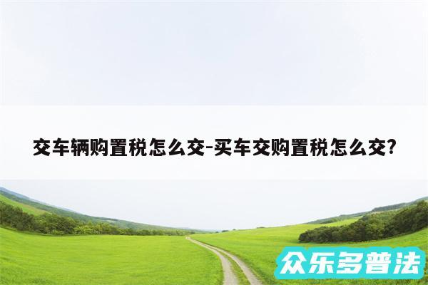 交车辆购置税怎么交-买车交购置税怎么交?