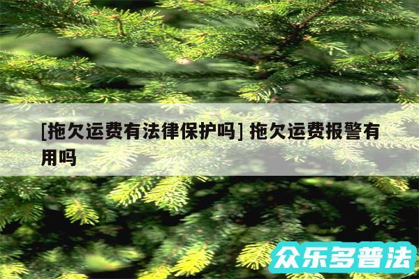及拖欠运费有法律保护吗 拖欠运费报警有用吗