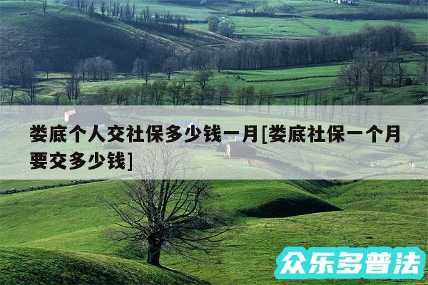 娄底个人交社保多少钱一月及娄底社保一个月要交多少钱
