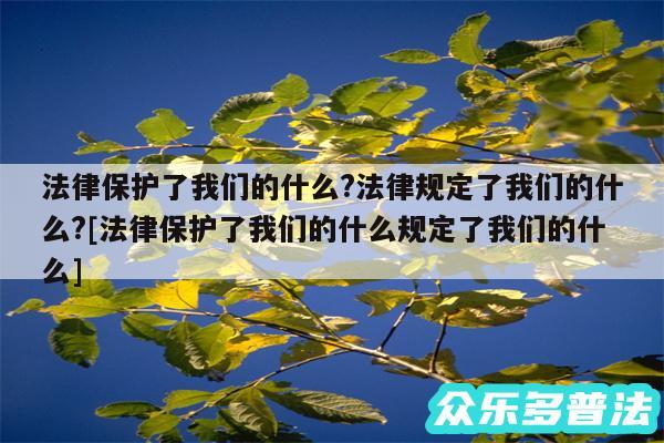 法律保护了我们的什么?法律规定了我们的什么?及法律保护了我们的什么规定了我们的什么