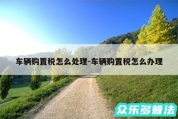 车辆购置税怎么处理-车辆购置税怎么办理