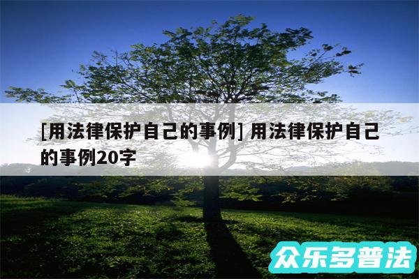 及用法律保护自己的事例 用法律保护自己的事例20字