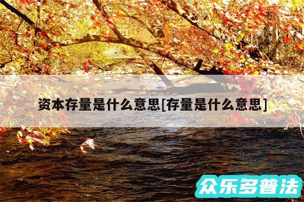 资本存量是什么意思及存量是什么意思