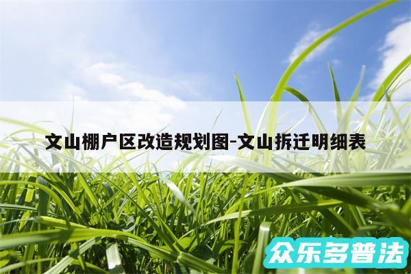 文山棚户区改造规划图-文山拆迁明细表