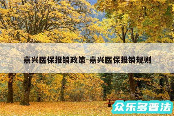 嘉兴医保报销政策-嘉兴医保报销规则