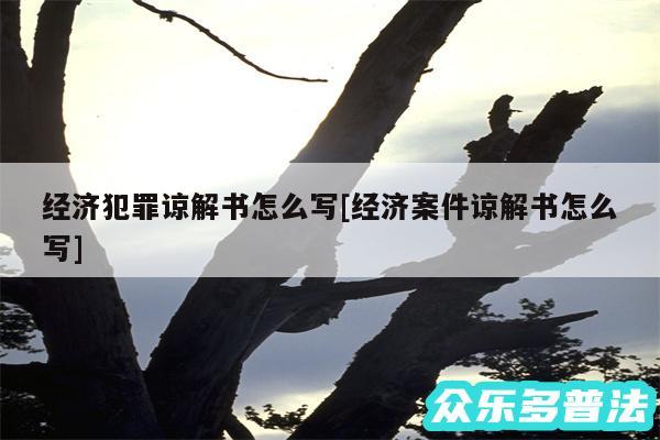 经济犯罪谅解书怎么写及经济案件谅解书怎么写