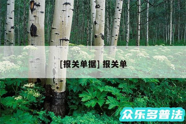 及报关单据 报关单