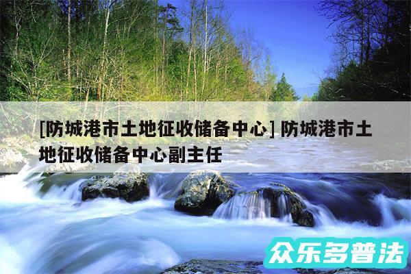 及防城港市土地征收储备中心 防城港市土地征收储备中心副主任