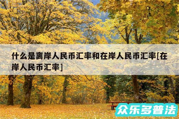 什么是离岸人民币汇率和在岸人民币汇率及在岸人民币汇率