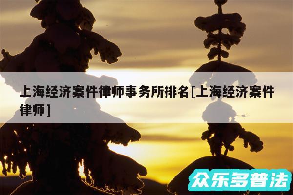 上海经济案件律师事务所排名及上海经济案件律师