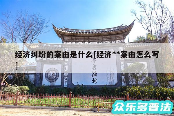 经济纠纷的案由是什么及经济**案由怎么写