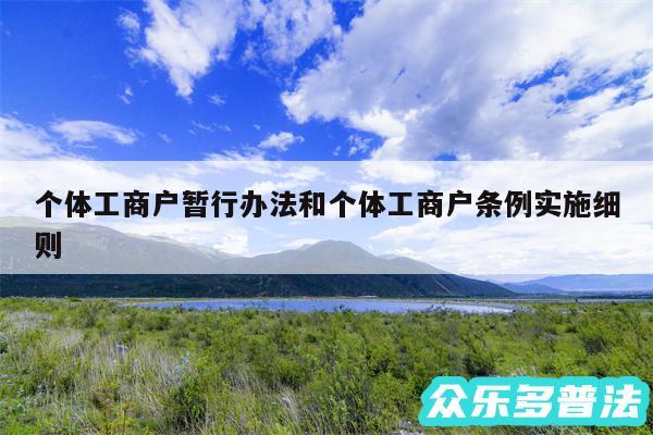 个体工商户暂行办法和个体工商户条例实施细则