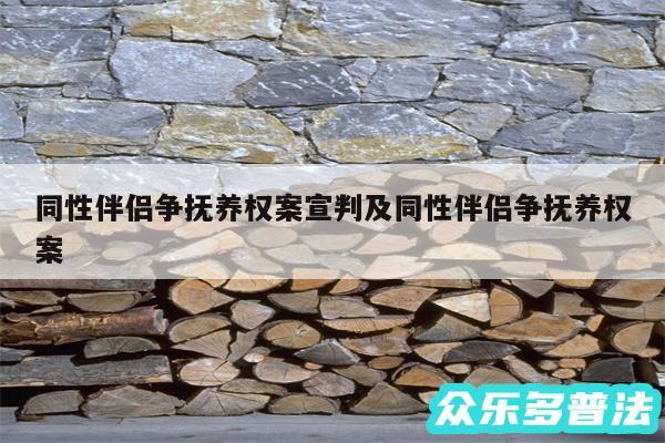同性伴侣争抚养权案宣判及同性伴侣争抚养权案