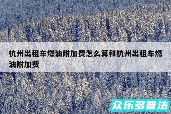 杭州出租车燃油附加费怎么算和杭州出租车燃油附加费