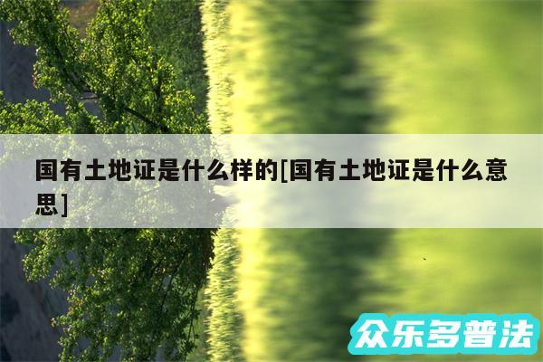 国有土地证是什么样的及国有土地证是什么意思