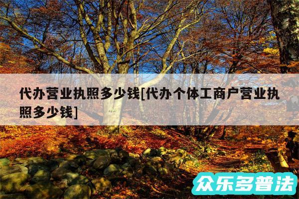 代办营业执照多少钱及代办个体工商户营业执照多少钱