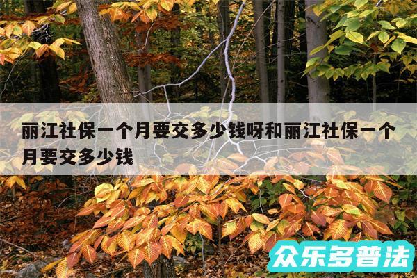 丽江社保一个月要交多少钱呀和丽江社保一个月要交多少钱