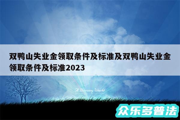 双鸭山失业金领取条件及标准及双鸭山失业金领取条件及标准2024