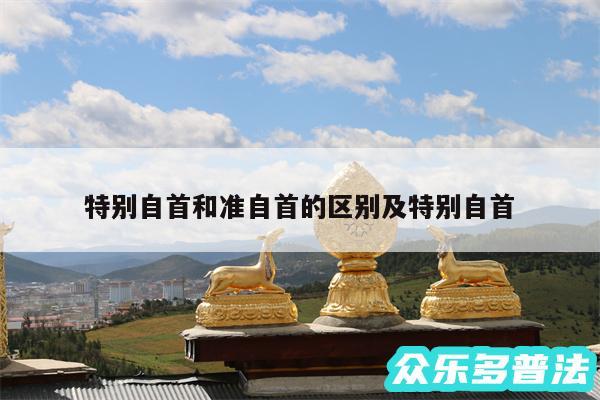 特别自首和准自首的区别及特别自首