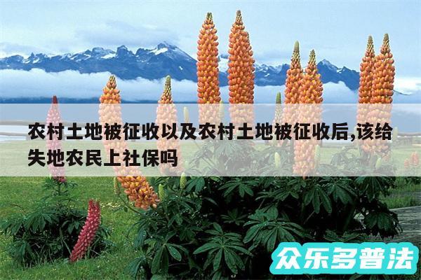 农村土地被征收以及农村土地被征收后,该给失地农民上社保吗