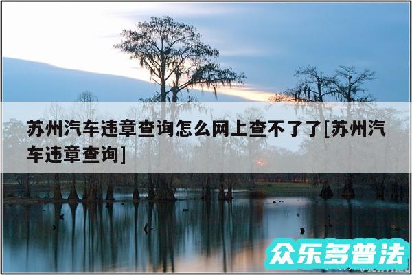 苏州汽车违章查询怎么网上查不了了及苏州汽车违章查询