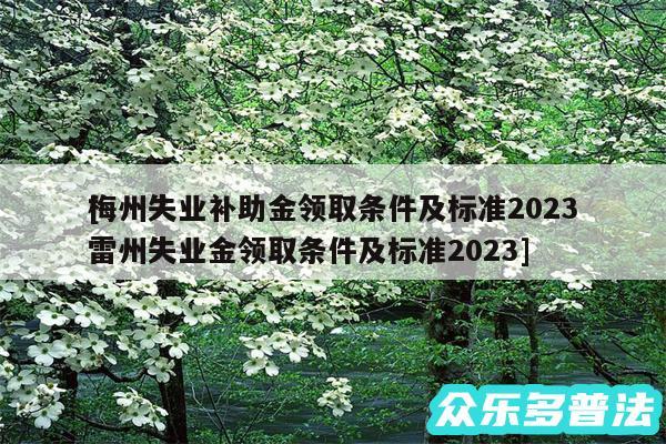 梅州失业补助金领取条件及标准2024及雷州失业金领取条件及标准2024