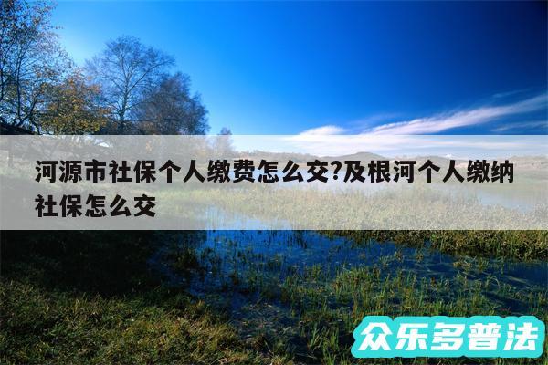 河源市社保个人缴费怎么交?及根河个人缴纳社保怎么交