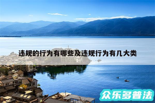 违规的行为有哪些及违规行为有几大类
