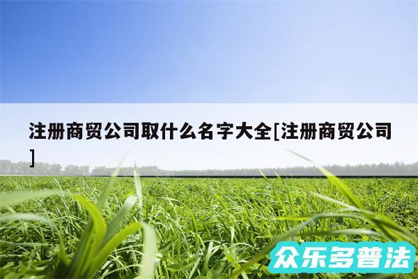 注册商贸公司取什么名字大全及注册商贸公司