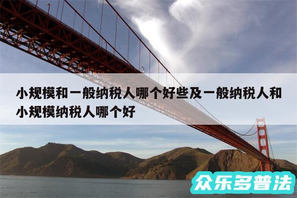 小规模和一般纳税人哪个好些及一般纳税人和小规模纳税人哪个好