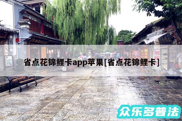 省点花锦鲤卡app苹果及省点花锦鲤卡