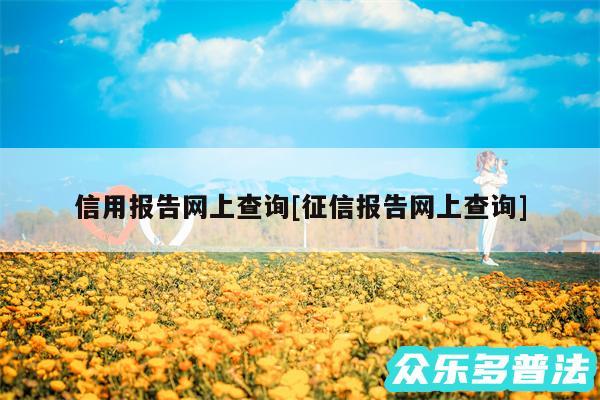 信用报告网上查询及征信报告网上查询