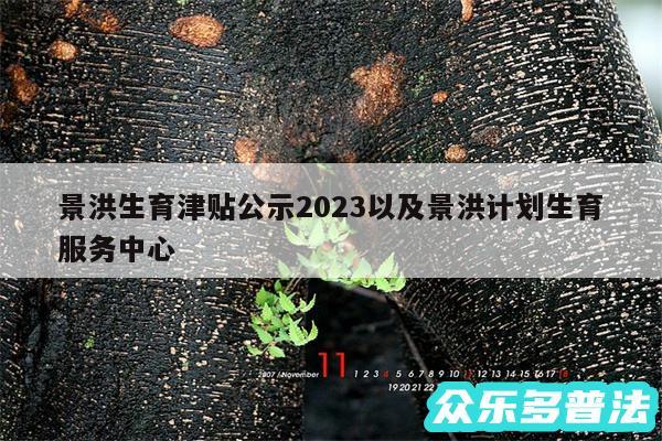 景洪生育津贴公示2024以及景洪计划生育服务中心
