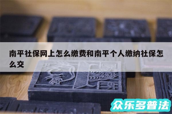 南平社保网上怎么缴费和南平个人缴纳社保怎么交