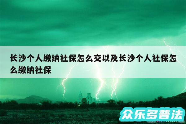 长沙个人缴纳社保怎么交以及长沙个人社保怎么缴纳社保