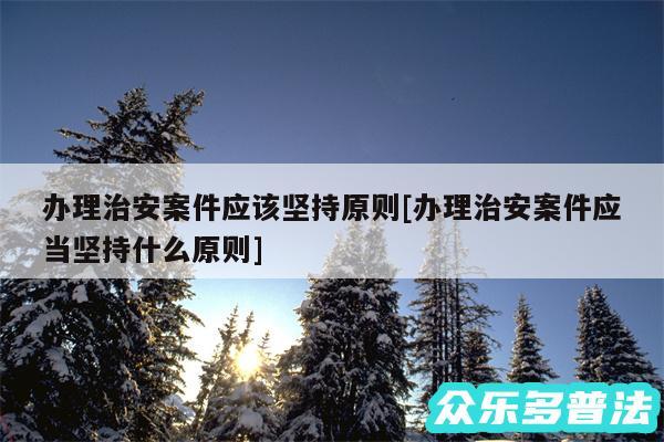 办理治安案件应该坚持原则及办理治安案件应当坚持什么原则