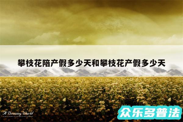 攀枝花陪产假多少天和攀枝花产假多少天