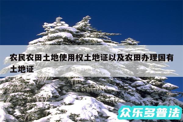 农民农田土地使用权土地证以及农田办理国有土地证