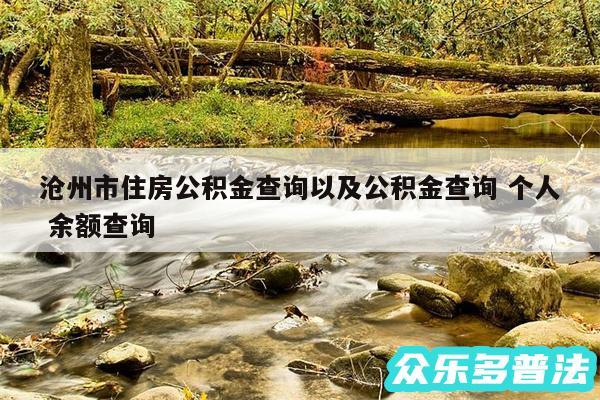 沧州市住房公积金查询以及公积金查询 个人 余额查询