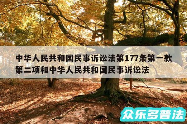 中华人民共和国民事诉讼法第177条第一款第二项和中华人民共和国民事诉讼法